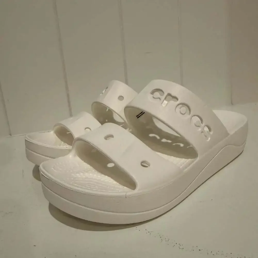 Crocs Baya Platform Slide Sandals Size 7 White